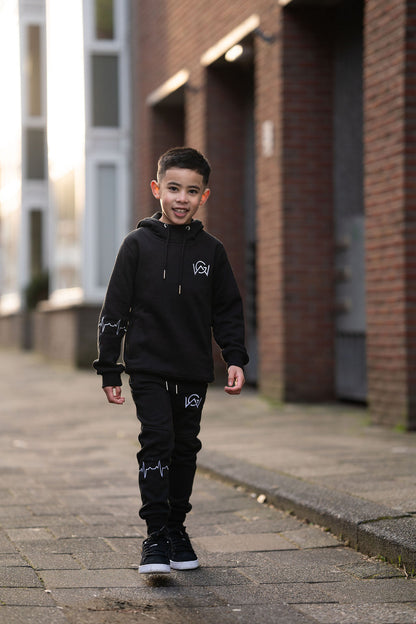 Kids Boys tracksuit black (zwart)